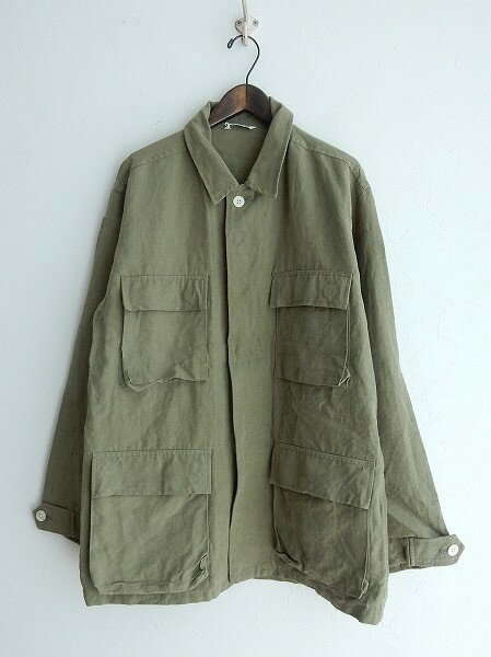 オーラリー AURALEE WASHED LINEN BIG FATIGUE JACKET 1【中古】【51H71】