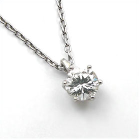 鑑定書付きネックレス ダイヤモンド 0.7ct G SI1 VERY-GOOD 丸アズキ プラチナ Pt900/Pt850