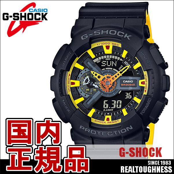 CASIO G-SHOCK ジーショック メンズ 腕時計 GA-110BY-1AJF ブラック イエロー デジタル スポーティミックス