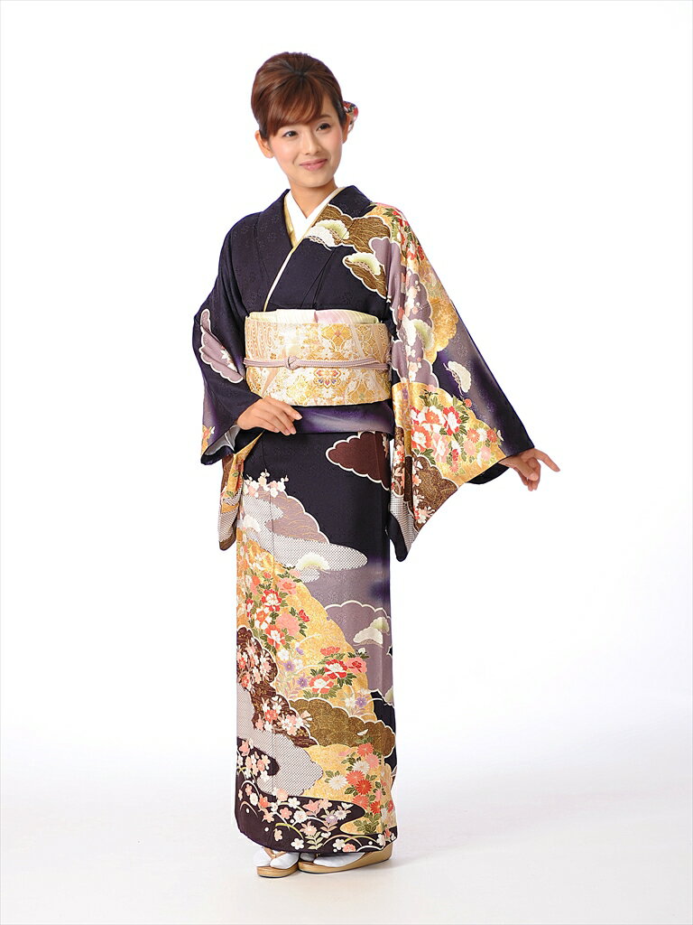 【訪問着 レンタル】正絹訪問着レンタルフルセット8AD122 レンタル訪問着 正絹 149cm~166cm位まで 足袋・肌着プレゼント 往復送料無料