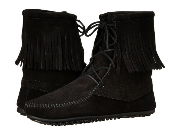 (取寄)ミネトンカ レディース トランパー アンクル ハイ ブーツ Minnetonka Women Tramper Ankle Hi Boot Black Suede