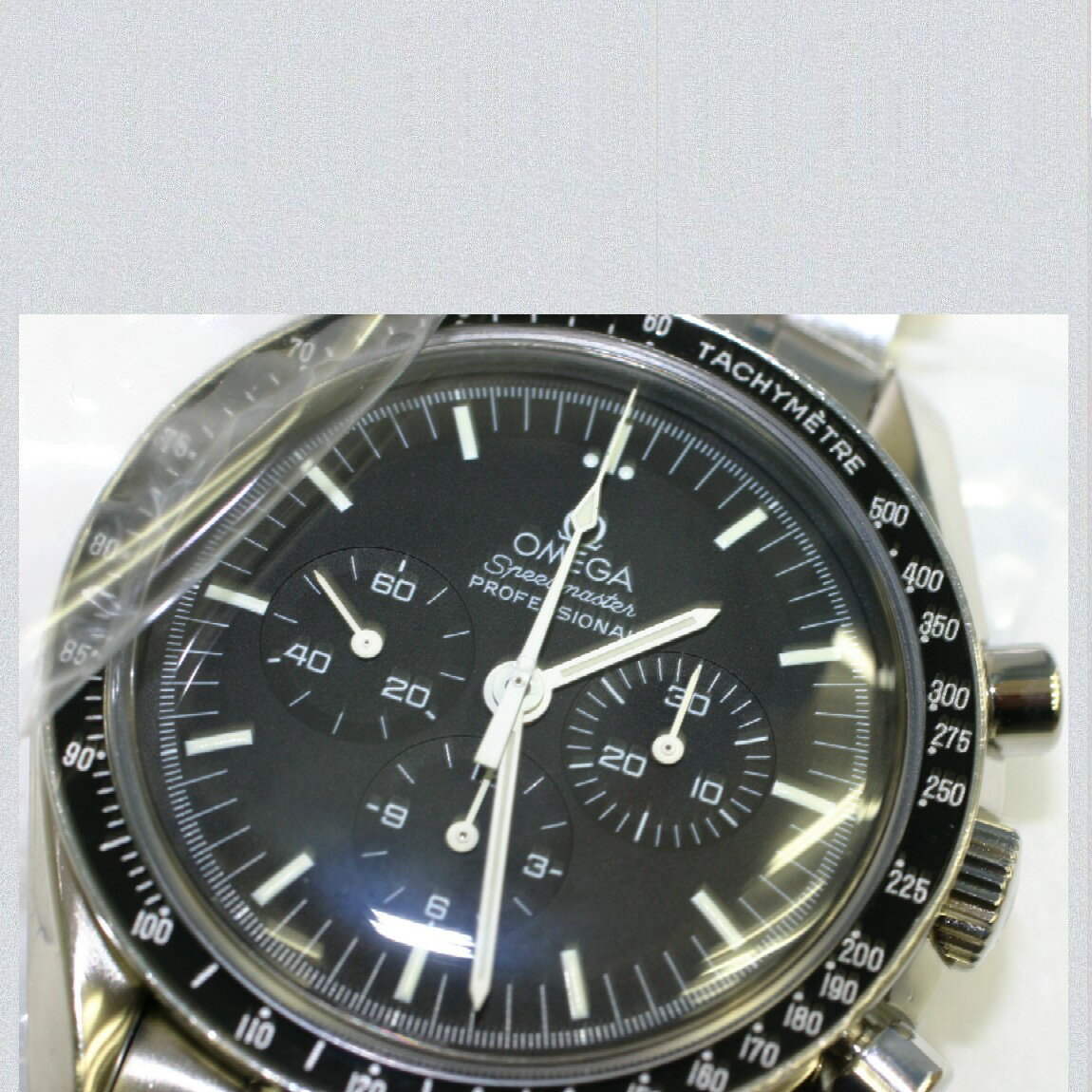 関税込 セール 【中古】本物完動美品オメガ紳士用スピードマスタープロフェッショナル3570-50手巻き時計CAL.1861 42mmプラスチック風防 オメガデ風防を新品に交換済み