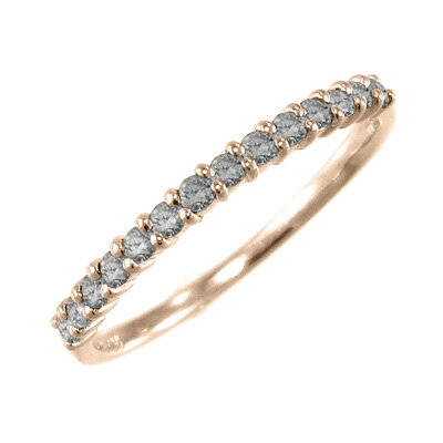【送料無料】【楽ギフ_包装】ハーフエタニティリング・天然ダイヤモンド・約0.19ct・k10ゴールド (ホワイトゴールド イエローゴールド ピンクゴールド)