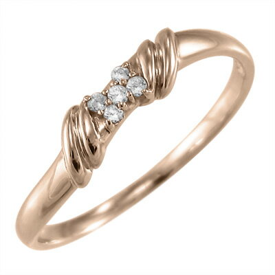 指輪 18金ゴールド 天然ダイヤモンド 4月誕生石 約0.04ct (ホワイトゴールド イエローゴールド ピンクゴールド) 【楽ギフ_包装】【送料無料】
