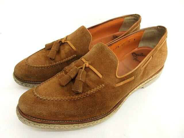 サントーニ SANTONI シューズ タッセルローファー スエード 茶 ブラウン 8 IBS 0715 メンズ 【中古】【ベクトル 古着】 170715 ブランド古着ベクトルプレミアム店