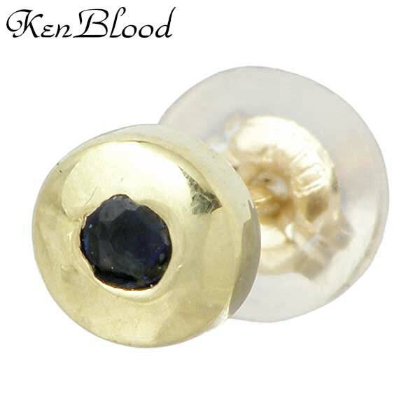 KEN BLOOD【ケンブラッド】 サファイア K10 ゴールド ピアス 1個売り 片耳用 KP-396GD-SP