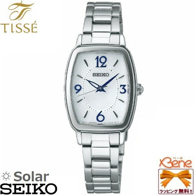 【正規品・送料無料!】SEIKO/セイコー TISSE/ティセ フローラルパターン トノー型 レディースソーラーウォッチ 10気圧防水 アラビア数字 らくらくアジャスト シルバーカラー ホワイト/白 SWFA159