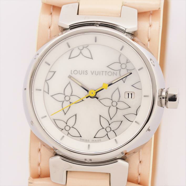 【エントリーでポイント5倍】 LOUIS VUITTON ルイヴィトン タンブール ラブリーペルル ホワイトシェル Q121C1 RS5876【中古】腕時計