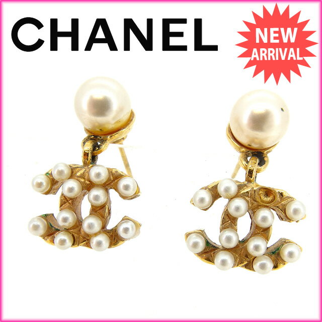 シャネル CHANEL ピアス アクセサリー レディース ココマーク ゴールド×パール 【中古】 J8991