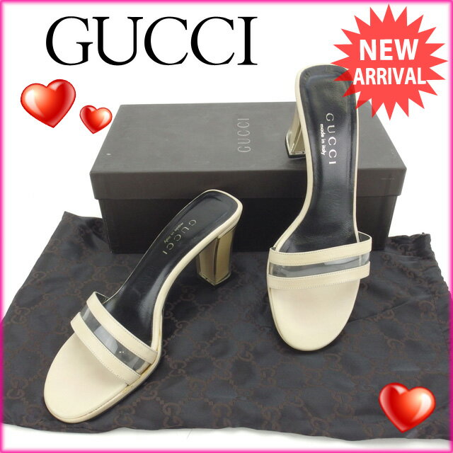 グッチ GUCCI サンダル #35 1/2C レディース ベージュ 【中古】 B802
