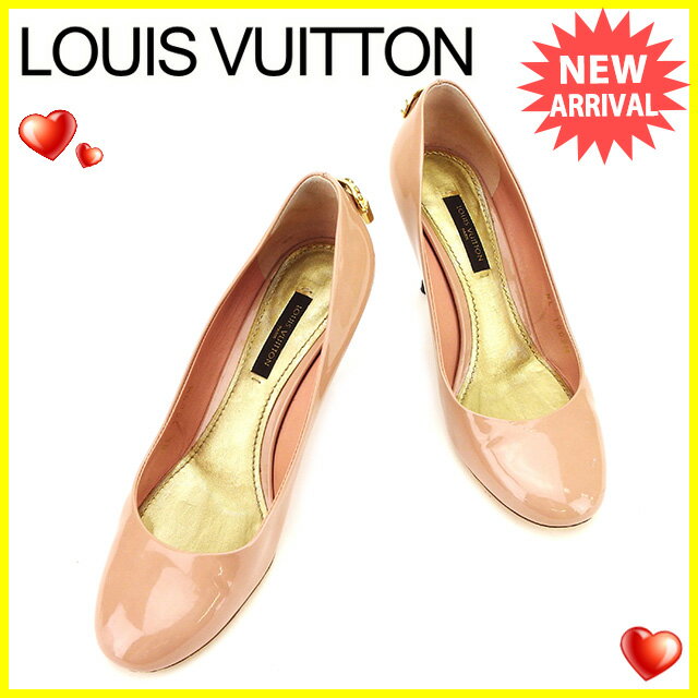 ルイ ヴィトン LOUIS VUITTON パンプス #34 1/2 レディース カデナチャーム ピンク×ゴールド エナメルレザー 人気 セール 【中古】 J20675 .
