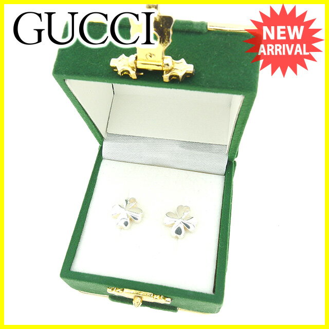 グッチ GUCCI ピアス アクセサリー クローバー シルバー Ag925 【中古】 J13379