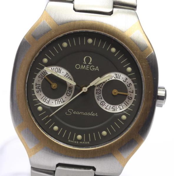 【OMEGA】オメガ シーマスターポラリス デイデイト SS/YG クォーツ ボーイズ☆【中古】