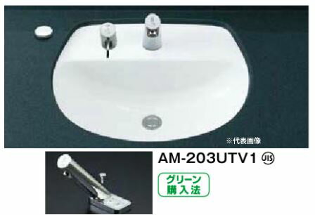 INAX 洗面器セット【L-2094FC】はめ込みだ円形洗面器(アンダーカウンター式) 手動・湯水切替スイッチ付自動水栓 AM-203UTV1 壁給水・壁排水(Pトラップ)