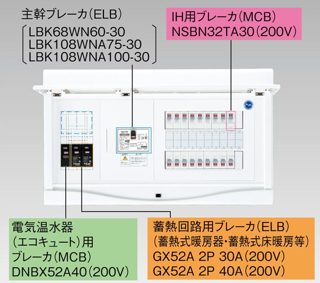 『カード対応OK!』●β東芝 電設資材【TFNCB3E7-404TL40】扉付・機能付 エコキュート(電気温水器)+IH+蓄熱用(主幹75A)