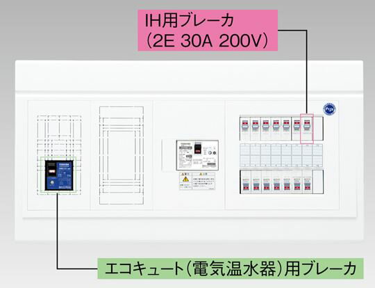 『カード対応OK!』●β東芝 電設資材【TFNPB13E6-182TL3B】扉なし・機能付 エコキュート(電気温水器)+IH用(主幹60A)