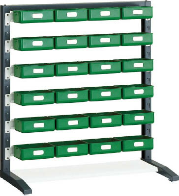 『カード対応OK!』■〒トラスコ中山/TRUSCO UPRラック片面 H1000 K-20HYG 24個付【UPR-L1006D】(3932974) 受注単位1