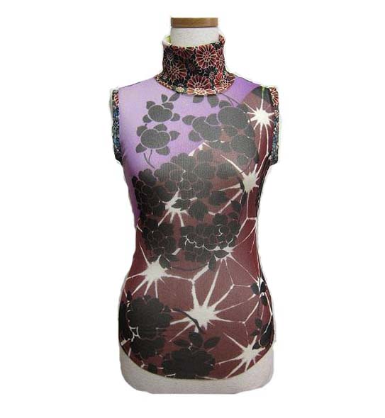 Jean Paul GAULTIER FEMME ジャンポールゴルチエ フェム 「40」 オリエンタルサイケパワーネットシースルーカットソーTシャツ (ゴルチェ ファム) 050388 【中古】