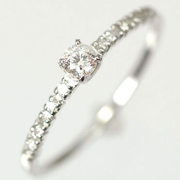 ダイヤモンド リング 天然ダイヤモンド0.15ct×ホワイトゴールド エレガンスリング(指輪)