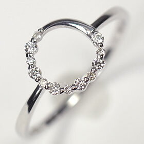 ダイヤモンド リング スウィートテン K18WG・ダイヤ0.1ct アニバーサリー10リング (指輪)【結婚10周年記念】【スウィート10石ダイヤモンド】ダイヤモンド指輪