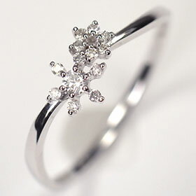 ダイヤモンド リング K18WG・ダイヤ0.1ct アニバーサリー10リング (指輪)【結婚10周年記念】【スウィート10石ダイヤモンド】ダイヤモンド指輪