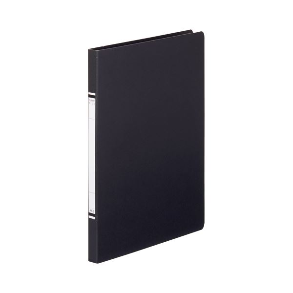 【ポイント10倍】(まとめ) TANOSEE クランプファイル(紙表紙) A4タテ 100枚収容 背幅18mm 黒 1セット(10冊) 【×5セット】