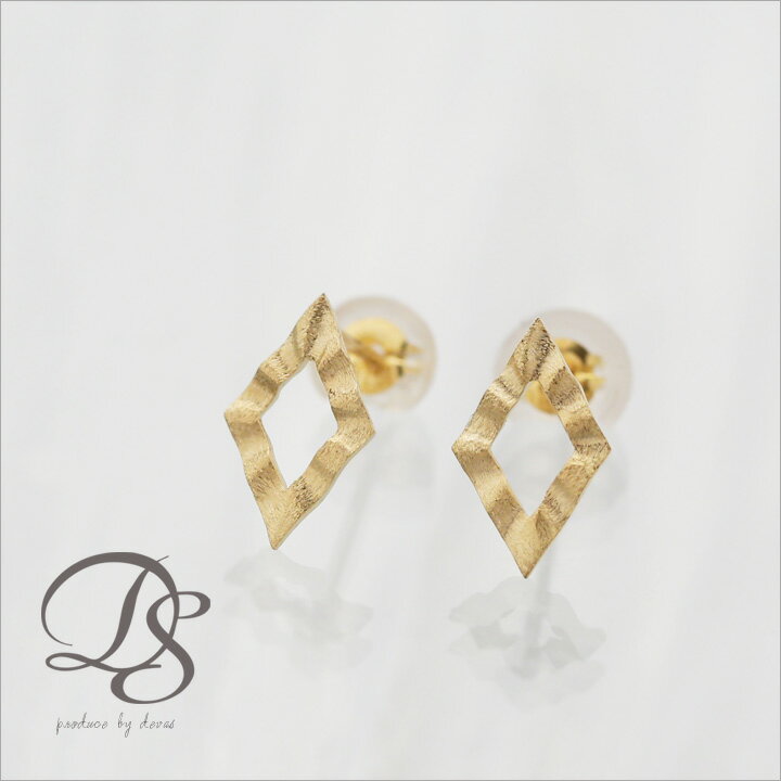 18k 18金 ゴールド ピアス ひし形ピアス スタッズピアス K18 ピアス ローンバス pierce 【送料無料】DEVAS ディーヴァス