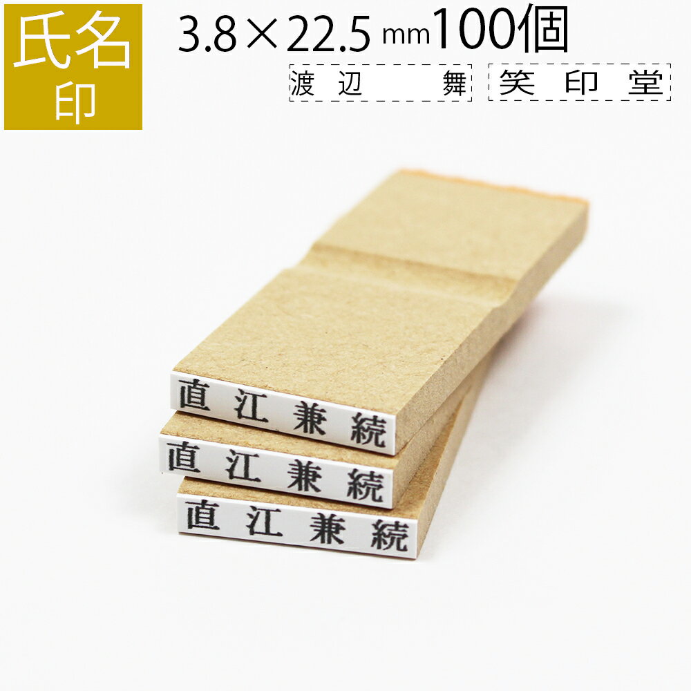 氏名ゴム印【3.8×22.5(mm)】100個セット 別注品 ゴム印鑑 はんこ オーダー 氏名印(会社 ネームスタンプ 名前 ハンコ 判子 印鑑 事務用品 ゴム印 スタンプ ビジネス 法人 オフィス オーダーメイド 文房具)