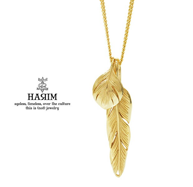 HARIM ハリム HRP104 GP Slender feathers Very shine/GPGOLD ゴールド フェザー ネックレス ネイティブ 羽根