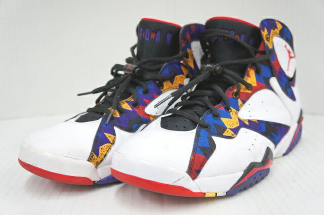 NIKE AIR JORDAN 7 RETRO 304775-142 ナイキ エアジョーダン7 レトロ サイズ:28.5cm カラー:WHITE/SOLAR BLUE-BLACK-VARSITY 【中古】【スニーカー】【四日市 併売品】【139-170811-03TH】