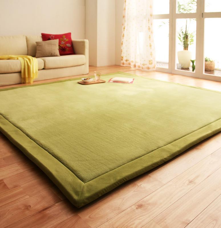 【送料無料】マイクロファイバーラグ 〔fiesta〕フィエスタ 厚さ20mmタイプ 190×280cm グリーン【代引不可】