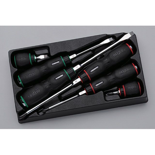 【送料無料】nepros NTD106 ネプロス・樹脂柄ドライバ混合セット(6ホン)