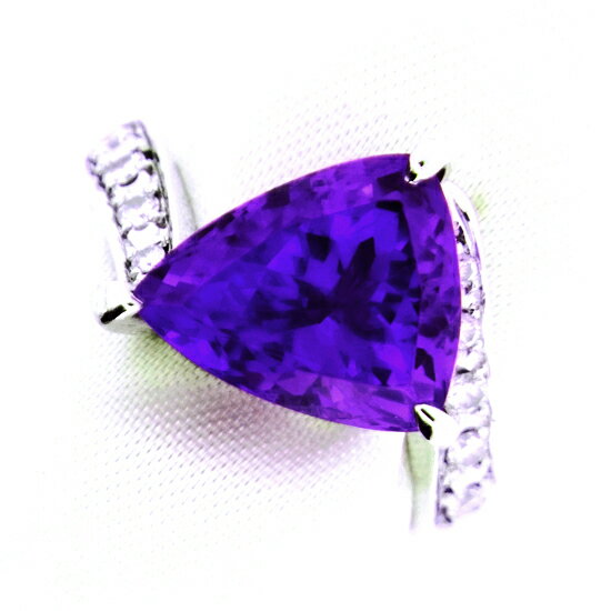 【中古】大粒タンザナイト7.39ct ダイヤモンド0.20ct Pt900リング