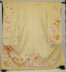 振袖・レンタル【黄色・淡色系】【RS950】ワイドサイズ/ゆったり/大きい/幅広/3L/4L/17号/19号/21号/23号