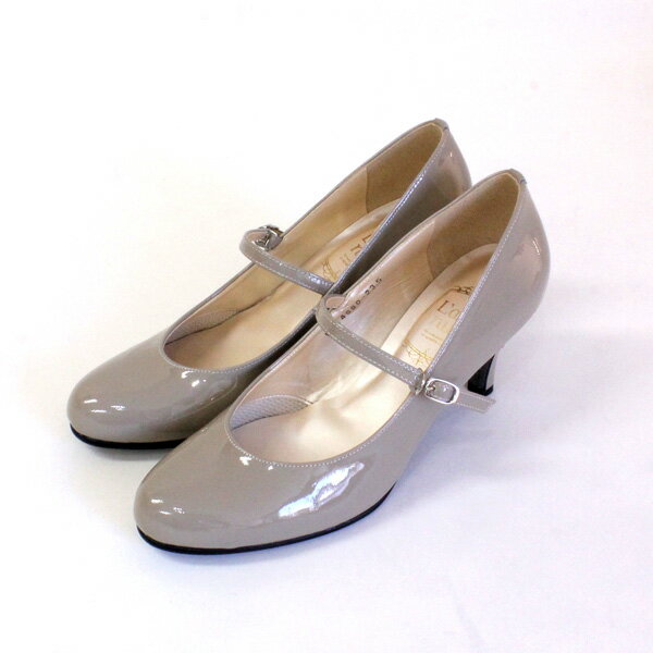 【定価\16,800→\10,080】L'avenue/ラヴェニュー14880エナメルストラップパンプス ベージュ|ground|靴|【返品交換不可】