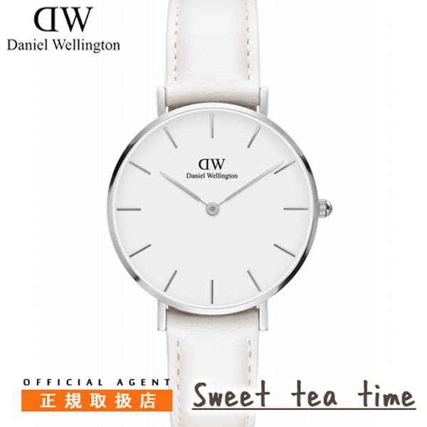【ポイントアップ中】ダニエルウェリントン 腕時計 正規取扱店 Daniel Wellington 時計 レディース 32mm クラシックペティット ボンダイ シルバー ウオッチ ホワイト ベルト Classic Petite White Bondi DW00100190【国内正規品2年保証】【送料無料】【ギフト】【P10】