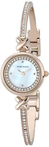 アンクライン 時計 レディース 腕時計 Anne Klein Women's AK/1688MPRG Swarovski Crystal Accented Rose Gold-Tone Bangle Watch