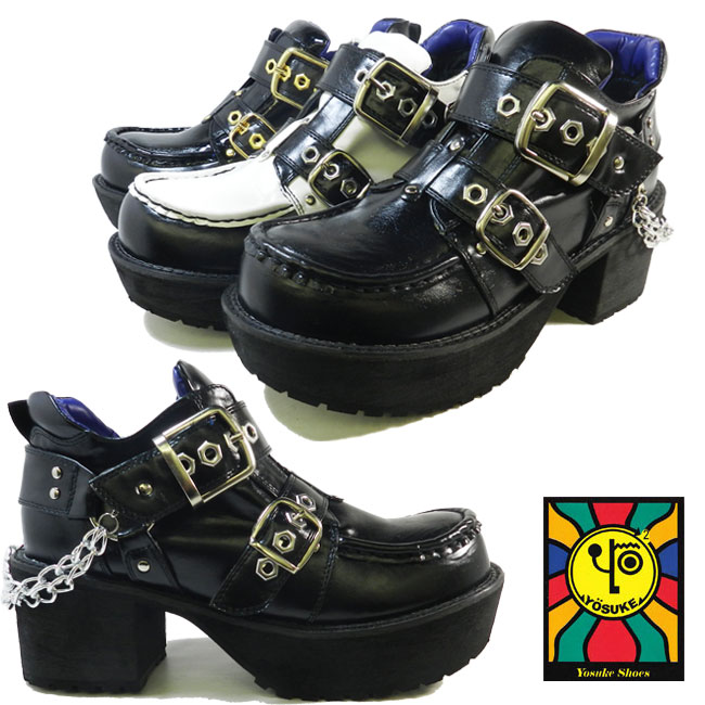 【10%OFFクーポン対象品】YOSUKE U.S.A ヨースケ 2600460パンク&ロックテイストベルトデザイン 厚底 シューズ送料無料 10%OFFセールあす楽