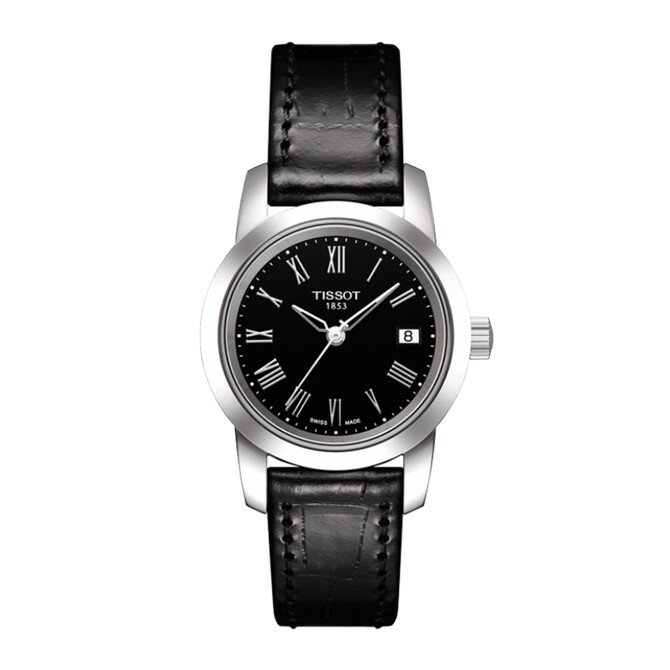TISSOT☆ティソ☆CLASSIC DREAM Lady☆ドリーム レディ☆クォーツ☆ブラック文字盤☆ステンレスケース☆ブラックレザー☆28ミリ☆3気圧防水☆正規品☆2年保証☆T033.210.16.053.00【T0332101605300】【あす楽】