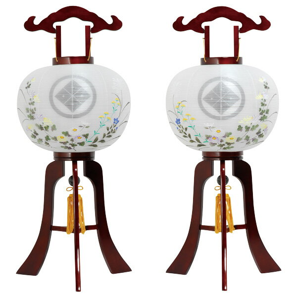 (家紋入れ込) 盆提灯 紋入り提灯 (MG王滝行灯 一対) マグネットタイプ お盆 お盆ちょうちん お盆用品 お盆用 電気コード式 新盆提灯 初盆提灯 天然木