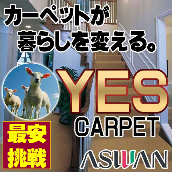 【ポイント10倍】カーペット 激安 送料無料!毛100% カーペット アスワン YES 玄関マット(90×130cm)切りっ放しのジャストサイズ:ニューアスノーブル/NAB