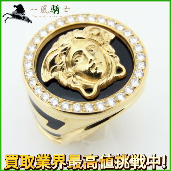 177359【送料無料】【中古】【GIANNI VERSACE】【ヴェルサーチ】メデューサ リング K18YG×ダイヤモンド ♯13versace イエローゴールド 750 13号 指輪 アクセサリー ブランドジュエリー