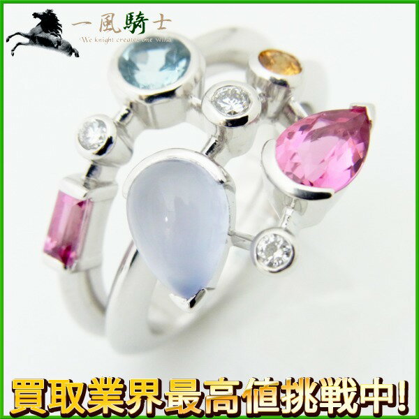 188615【送料無料】【中古】【CARTIER】【カルティエ】メリメロ リング PT950×マルチカラーストーン ♯55cartier 15号 プラチナ 指輪 アクセサリー ブランドジュエリー