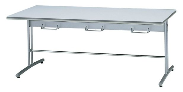 TM5752-MZ 長方形:幅150×奥行75×高さ70cm ミーティングテーブル ダイニングテーブル T字脚 塗装脚 ハンガー付