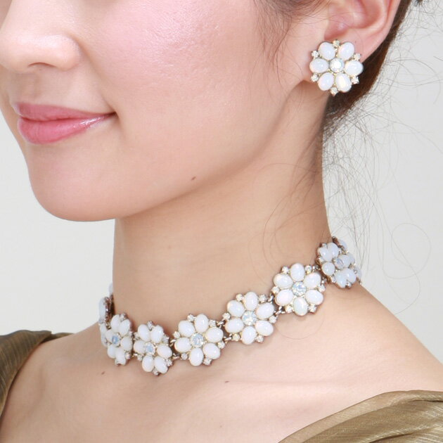 【ネックレス&イヤリング-レンタル】ウェディング アクセサリーミルキーストーン、ウェディング、ウエディング、結婚式、ウェディングドレス、アクセサリー、ウェディングアクセサリー、ブライダルアクセサリー、パーティ、ドレス、2次会、aa2【fy16REN07】