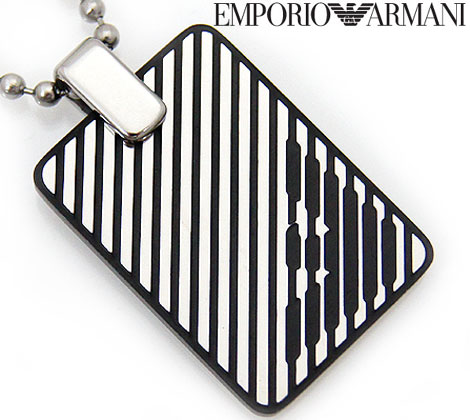 EMPORIO ARMANI エンポリオ アルマーニ アクセサリー イーグルロゴ ミニプレート ネックレス/ペンダント ブラック×シルバー EGS2180060【送料無料】【05P03Dec16】