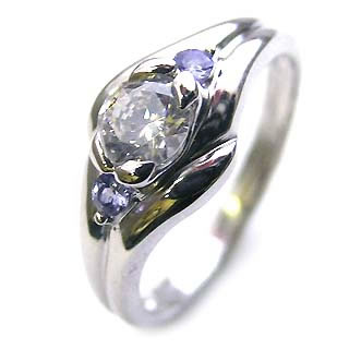 婚約指輪 エンゲージリング ダイヤモンド ダイヤ リング 指輪 人気 ダイヤ プラチナ リング タンザナイト 0.33ct【楽ギフ_包装】