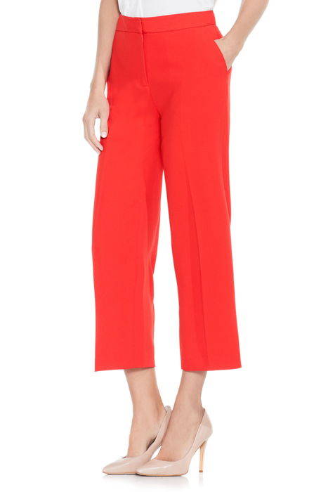 最大500円offクーポン付 Texture Base Straight Leg Crop Pants
