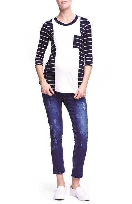 colorblock maternity tee t カラーブロック マタニティ シャツ tシャツ レディースファッション カットソー トップス