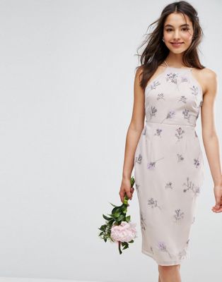 ASOS エイソス WEDDING Embellished Drape Back Midi Dress ドレス ワンピース